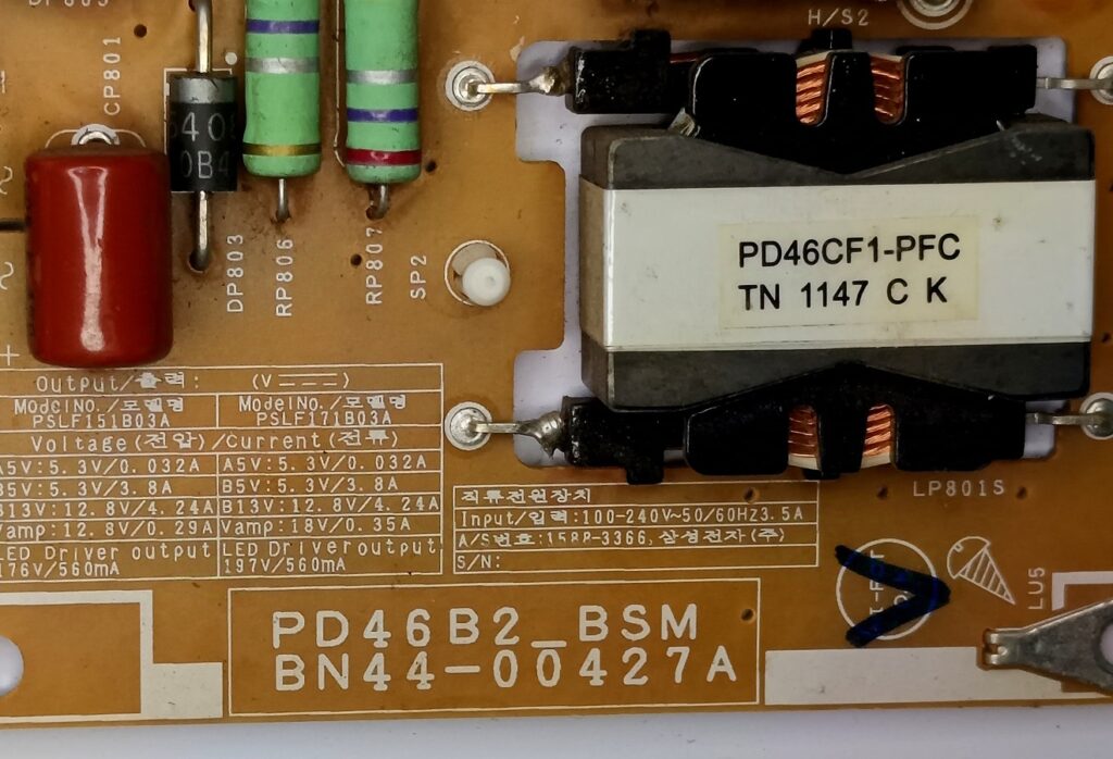 Power Supply Samsung, BN44-00427A, PD46B2_BSM, PSLF151B03A