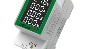 Energy Meter PeaceFair, PZEM-008, sina DIN, 100A, AC 50-300V