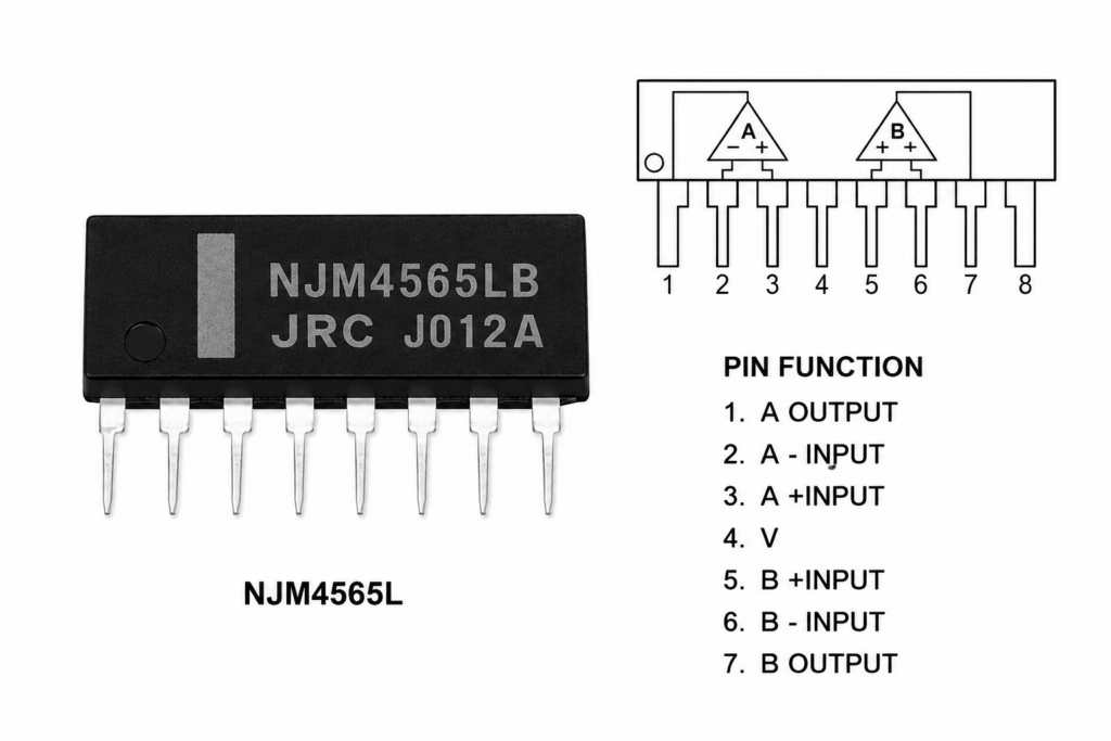 IC - NJM4565 - Dual low noise Operational Amplifier (high performance)